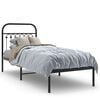 vidaXL sengeramme med sengegavl 75x190 cm metal sort