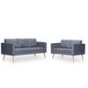 vidaXL sofas&aelig;t 2-pers. og 3-pers. sofa stof m&oslash;rkegr&aring;