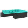 vidaXL havesofas&aelig;t med 10 hynder sort polyrattan