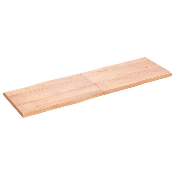 vidaXL bordplade 160x50x(2-4) cm naturlig kant behandlet tr&aelig; lysebrun