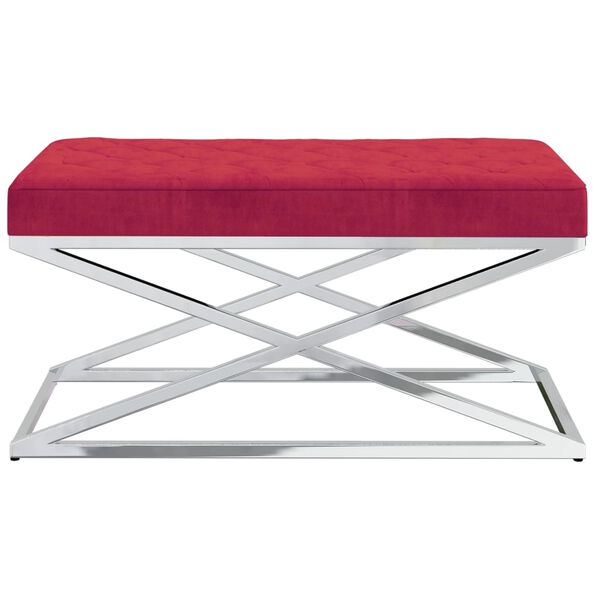 vidaXL b&aelig;nk fl&oslash;jl og rustfrit st&aring;l vinr&oslash;d