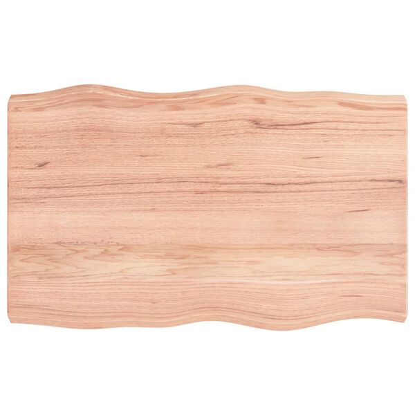 vidaXL bordplade 80x50x(2-6) cm naturlig kant behandlet træ lysebrun