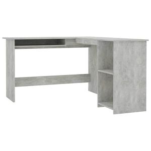vidaXL L-formet skrivebord 120x140x75 cm konstrueret tr&aelig; betongr&aring;