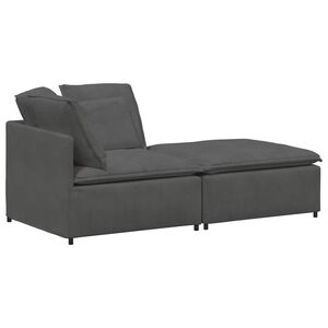 vidaXL modulsofa med fodskammel og hynder f&oslash;jlsstof m&oslash;rkegr&aring;