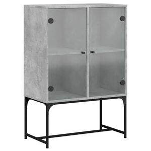 vidaXL skab med glasl&aring;ger 69x37x100 cm betongr&aring;
