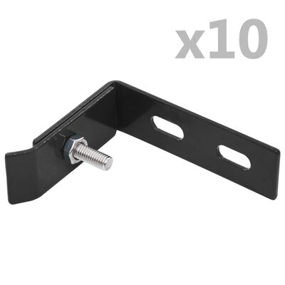 vidaXL hjørneforbindelsesklemme til trådhegn 10 sæt antracitgrå