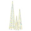 vidaXL Juletræ med 90 LED'er 3 pcs Varm hvid 20 x 20 x 80 cm PET