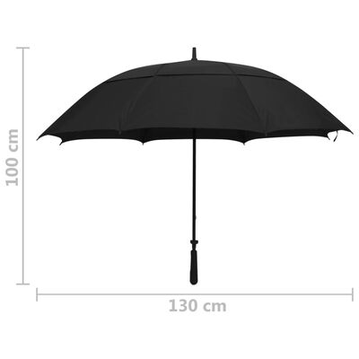 vidaXL paraply 130 cm sort