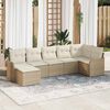 vidaXL Havesofa Sæt 7 pcs Beige polyrattan