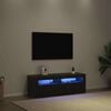 vidaXL TV-skab med LED Sort eg 120 x 35 x 40 cm Konstrueret tr&aelig;