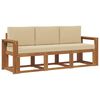 vidaXL Udend&oslash;rs sofagruppe med pude 3 pcs Naturlig og Beige
