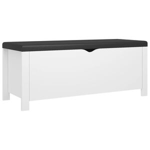 vidaXL opbevaringskasse med hynde 105x40x45 cm konstrueret tr&aelig; hvid