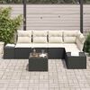 vidaXL Havesofa Sæt 6 pcs Sort polyrattan