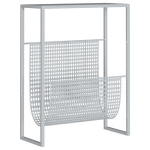 vidaXL magasinholder 35x15x45 cm st&aring;l s&oslash;lvfarvet