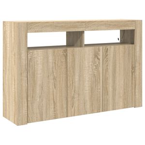 vidaXL Sideboard Sonoma eg 116 x 30 x 75 cm Konstrueret tr&aelig;