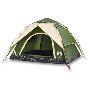 vidaXL 3-personers campingtelt kuppel quick-release gr&oslash;n