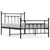 vidaXL sengeramme med sengegavl og fodg&aelig;rde 107x203 cm metal sort