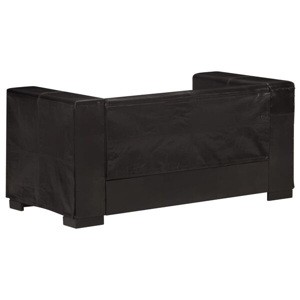 vidaXL 2-personers sofa ægte gedeskind sort