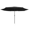 vidaXL parasol med metalstang 390 cm sort