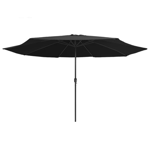 vidaXL parasol med metalstang 390 cm sort