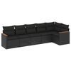 vidaXL sofas&aelig;t til haven 6 dele med hynder polyrattan sort