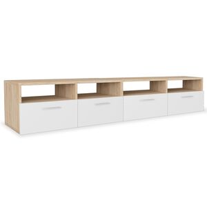 vidaXL tv-borde 2 stk. 95x35x36 cm konstrueret tr&aelig; egetr&aelig; og hvid