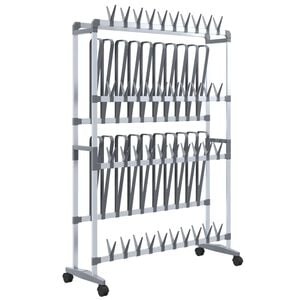 vidaXL skostativ med hjul 89x27x120 cm s&oslash;lvfarvet