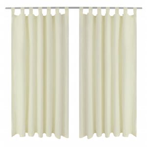 vidaXL Gardiner i mikro-satin med l&oslash;kker 2 stk. 140 x 245 cm cremefarvet
