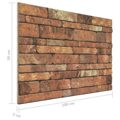 vidaXL 3D-vægpaneler 10 stk. murstensdesign EPS brun