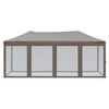 vidaXL foldbart festtelt med sidevægge 3x6 m gråbrun