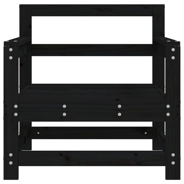 vidaXL havestole 2 stk. massivt fyrretræ sort