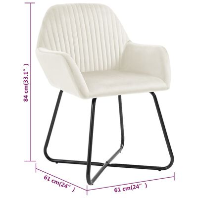 vidaXL spisebordsstole 4 stk. velour cremefarvet