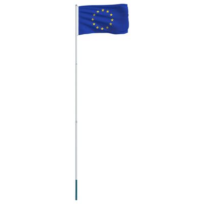 vidaXL Europaflaget og flagstang 4 m aluminium