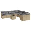 vidaXL sofas&aelig;t til haven 11 dele med hynder polyrattan beige