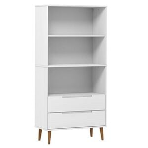 vidaXL bogreol MOLDE 85x35x170,5 cm massivt fyrretr&aelig; hvid
