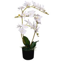 vidaXL kunstig orkidéplante med urtepotte 65 cm hvid