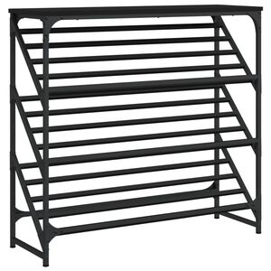 vidaXL skostativ 90x30x85 cm konstrueret tr&aelig; sort
