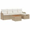 vidaXL Havesofa S&aelig;t 6 stk. Beige Poly rattan