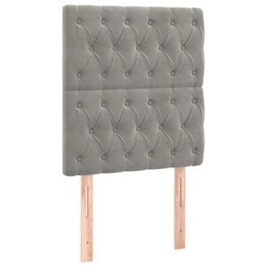 vidaXL sengegavl lysegr&aring; 80x7x118/128 cm fl&oslash;jl