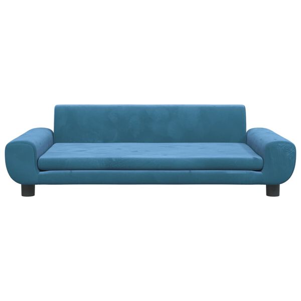 vidaXL sofa til b&oslash;rn 100x54x33 cm velour bl&aring;