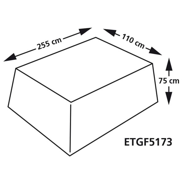 Eurotrail overtr&aelig;k til havebord 255x110x75 cm gr&aring;