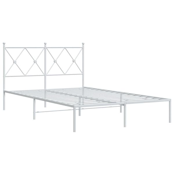 vidaXL sengeramme med sengegavl 120x190 cm metal hvid