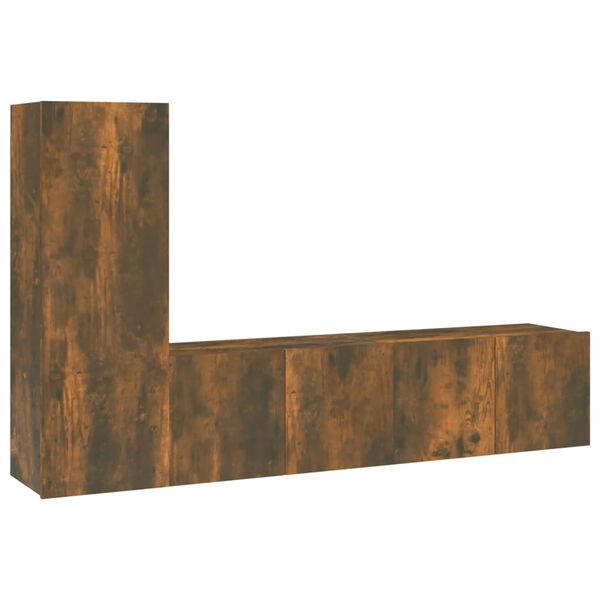 vidaXL tv-skabe 3 stk. konstrueret tr&aelig; r&oslash;get egetr&aelig;sfarve