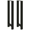 vidaXL barbordsben sort 2 stk. 50x(110-111) cm st&aring;l