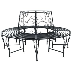 vidaXL Tr&aelig; B&aelig;nk 8 -personers &Oslash; 160 x 89 cm steel Sort Rund