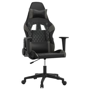 vidaXL gamingstol m. massagefunktion kunstl&aelig;der sort og gr&aring;