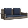 vidaXL gyngeb&aelig;nk med hynder gr&aring; 119x56x48 cm polyrattan