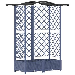 vidaXL H&aelig;vet Bed med Trellis og Tag Gr&aring; 124 x 40 x 123 cm PP