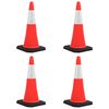 vidaXL trafikkegler 4 stk. med refleks og tung bund 75 cm