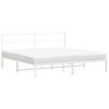 vidaXL sengeramme med sengegavl 183x213 cm metal hvid
